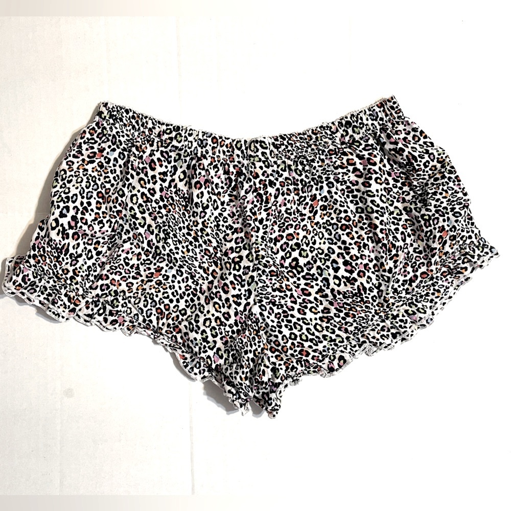 VS  Victoria’s Secret  Colorful Animal Print, Ruffle Edge  Sleep Shorts